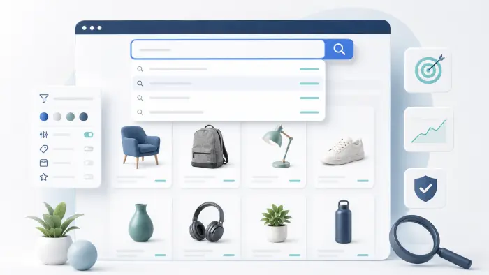 Webshop keresőmező automatikus javaslatokkal és terméktalálatokkal