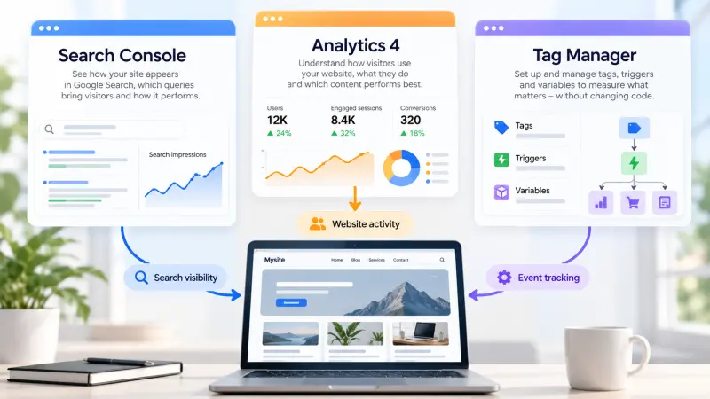 Search Console, Analytics és Tag Manager